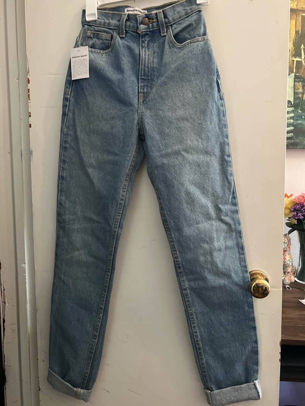 American Apparel Women’s Light Blue Straight-Leg Jeans